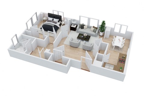 1 bedroom 1 bathroom Floor plan C at The Embassy, St. Louis, 63108